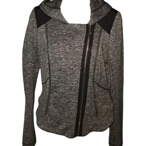 WHBM Marled Knit Long Sleeve Hooded Jacket